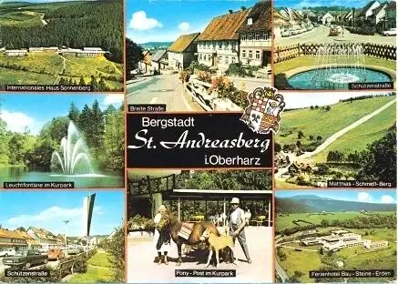 Ansichtskarte, St. Andreasberg Harz, acht Abb, 1974