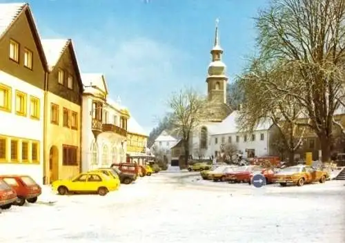 Ansichtskarte, Wirsberg Ofr., winterliche Teilansicht, 1987