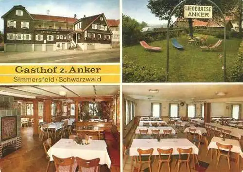 AK, Simmersfeld, Gasthof "Zum Anker", 4 Abb., 1975