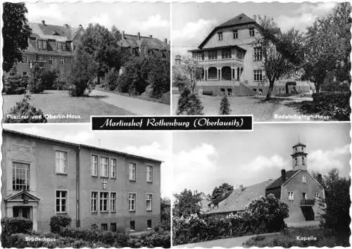 Ansichtskarte, Rothenburg Oberlausitz, Martinshof, vier Abb., 1965