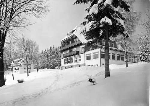 AK, Bermersbach b. Baden-Baden, Höhenhotel Rote Lache, Winteransicht, um 1970