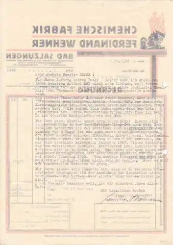 Rechnung, Chemische Fabrik Ferdinand Wehner, Bad Salzungen, 19.1.42