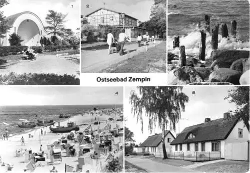 Ansichtskarte, Ostseebad Zempin Usedom, fünf Abb., 1984