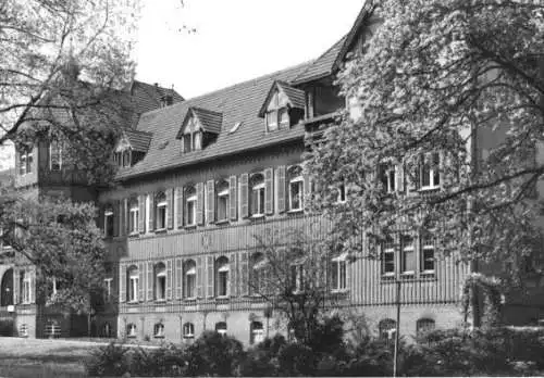 Ansichtskarte, Belzig, Sanatorium, Haupthaus, Seitenflügel, 1988