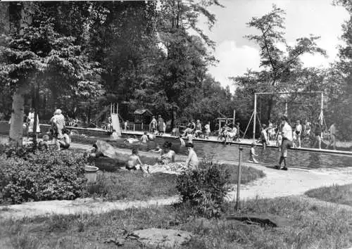 Ansichtskarte, Trieb Vogtl., OT Schönau, Naturbad, belebt, 1971