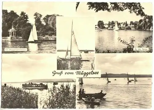 Ansichtskarte, Berlin Köpenick, Gruß vom Müggelsee, fünf Abb., 1964