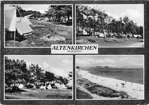 Ansichtskarte, Altenkirchen Rügen, vier Abb., gestaltet, Zeltplatz, 1964