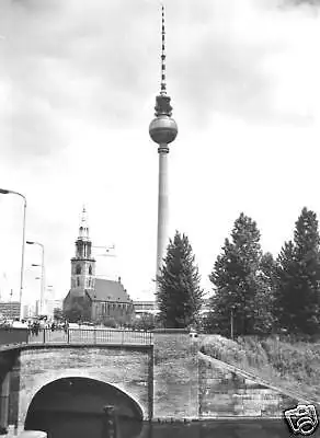 Ansichtskarte, Berlin Mitte, Spreebrücke und Fernsehturm, 1975