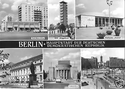 Ansichtskarte, Berlin - Hauptstadt der DDR, sechs Abb., 1965