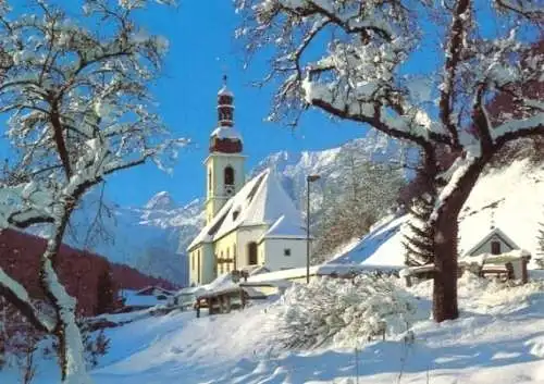 Ansichtskarte, Pfarrkirche Ramsau b. Berchtesgaden, um 1988