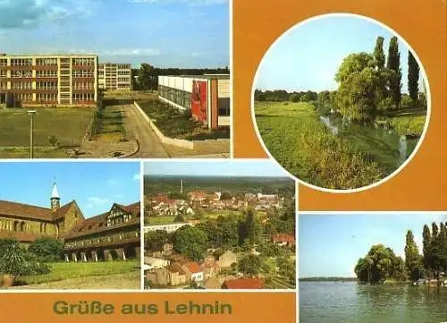 AK, Lehnin. 5 Abb., u.a. Schulkomplex, 1988