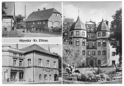 Ansichtskarte, Hörnitz Kr. Zittau, drei Abb., 1985