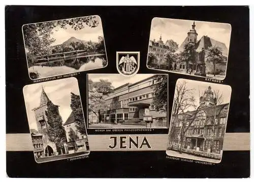 AK, Jena, fünf Abb. und Wappen, gestaltet, 1965