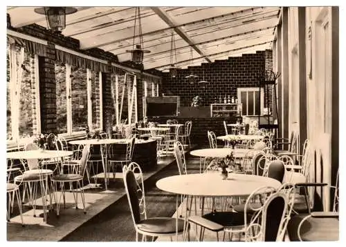 AK, Frauenwald Rennsteig, Gaststätte Fraubachmühle, Terrasse, 1971