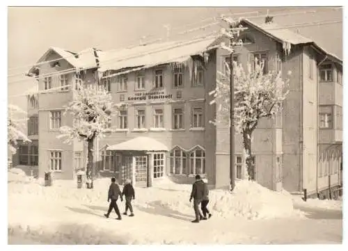 AK, Oberhof Thür., FDGB-Erholungsheim "Georgi Dimitroff", Winteransicht, 1970