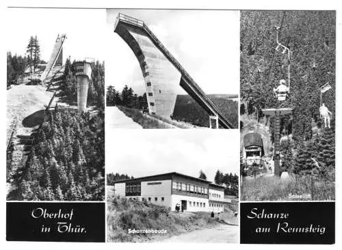 AK, Oberhof Thür., Schanze am Rennsteig, drei Abb., 1970