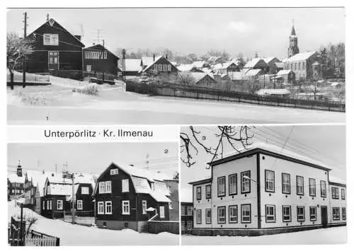 AK, Unterpörlitz Kr. Ilmenau, drei Winteransichten, 1979