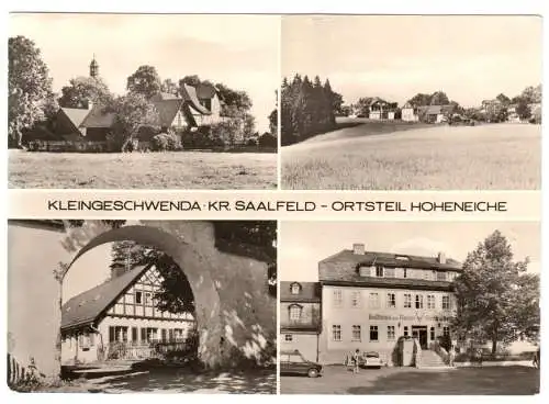 Ansichtskarte, Kleingeschwenda Kr. Saalfeld, OT Hoheneiche, vier Abb., 1980