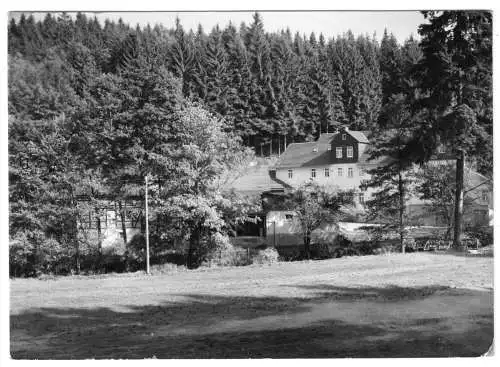 Ansichtskarte, Joachimsmühle, Kinderferienlager Starkstromanlagenbau Leipzig-Halle, 1989