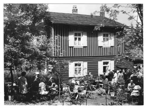 AK, Oberhof i. Thür., Waldgaststätte "Forsthaus Sattelbach", belebt, 1973