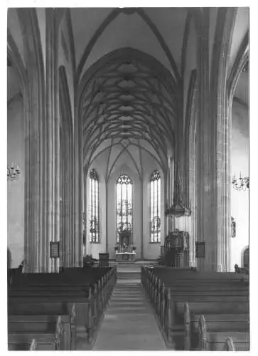 Foto im AK-Format, Saalfeld Saale, Kirche, Innenansicht, Echtfoto, um 1970