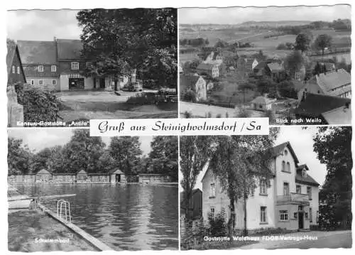 Ansichtskarte, Steinigtwolmsdorf Sachs., vier Abb., 1965