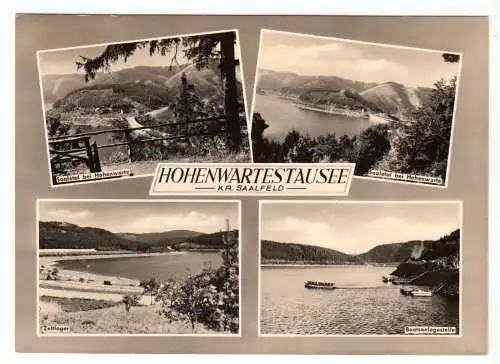 Ansichtskarte, Hohenwartestausee Kr. Saalfeld Saale, vier Abb., gestaltet, 1966