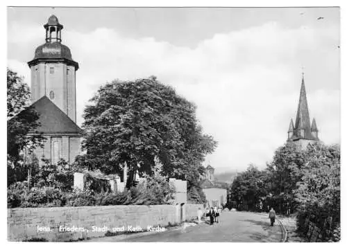 AK, Jena, Friedens-, Stadt- und Kath. Kirche, 1963