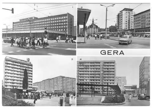 AK, Gera, vier innerstädtische Motive, 1978