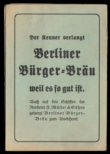 Fahrplan der Reederei F. Müller & Söhne, Berlin, 1938