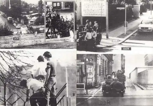 32 Fotodrucke im Format, 20 x 15,5 cm, Situation an der Berliner Mauer, 1960er