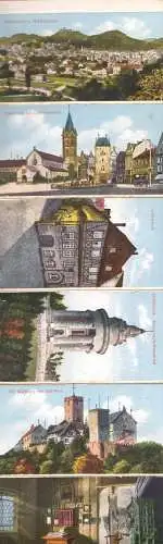Kleines Leporello mit 15 Autochromien, Eisenach und Wartburg, Format: 8.5 x 5 cm