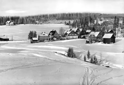 AK, Johanngeorgenstadt, OT Steinbach, winterliche Teilansicht, 1980