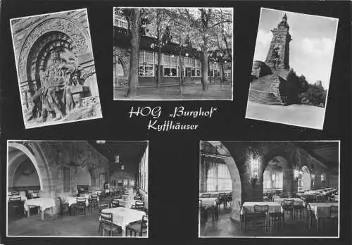 AK, Kyffhäuser, HOG "Burghof", fünf Abb., gestaltet, 1965