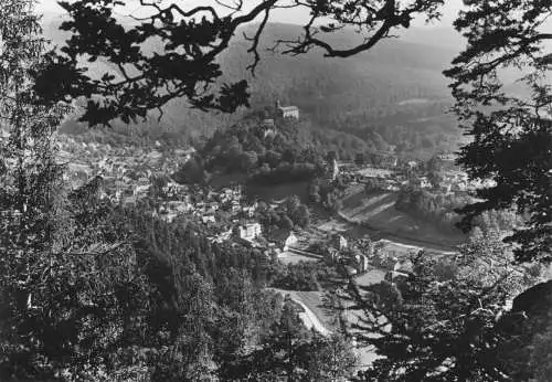 Ansichtskarte groß, Schwarzburg Thür. Wald, Blick vom Tripstein, 1967