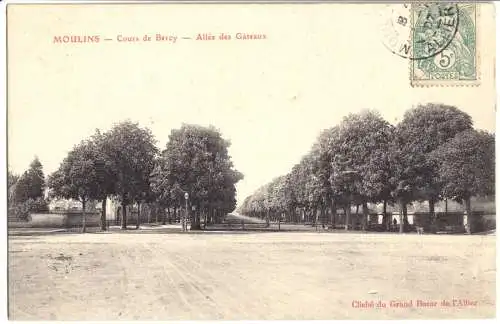 AK, Moulins, Allier, Cours de Bercy - Allée des Gàteaux, 1907