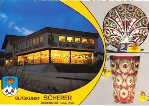 Ansichtskarte, Bodenmais, Glaskunst Scherer, 3 Abb., 1975