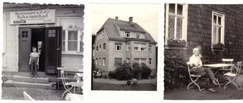 drei Fotos, Finsterbergen Thür. Kr. Gotha, verschiedene Motive, 1966