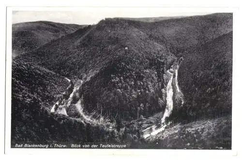 AK, Bad Blankenburg Thür., Blick von der Teufelstreppe, 1938