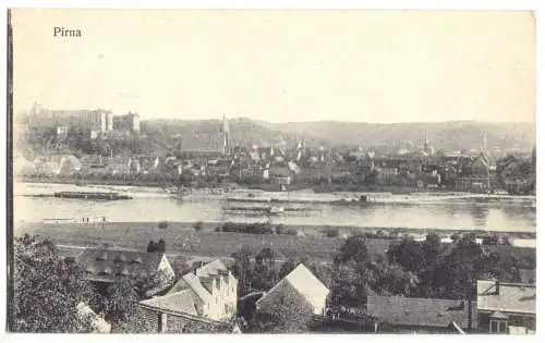 AK, Pirna Elbe, Gesamtansicht, um 1920