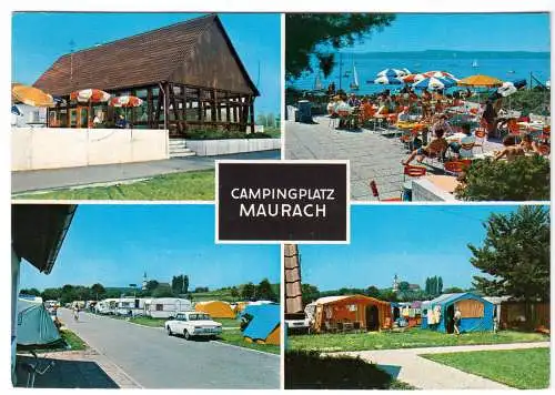 AK, Uhldingen-Mühlhofen 1, Campingplatz Maurach, vier Abb., 1977