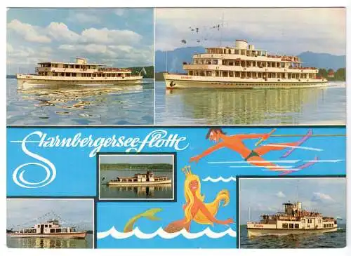 AK, Starnberg, Starnbergersee Flotte, Fahrgastschiffe, 1970