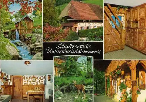 AK, Untermünstertal-Münsterhalde Schwarzwald, Schnitzerstube F. Riesterer, 1975