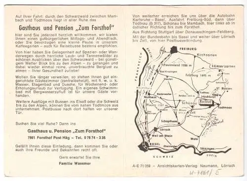 AK, Forsthof Post Häg, Gasthaus und Pension "Zum Forsthof", drei Abb., um 1976