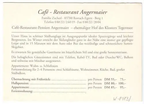 AK, Rottach - Egern, Café - Restaurant Angermaier, um 1970