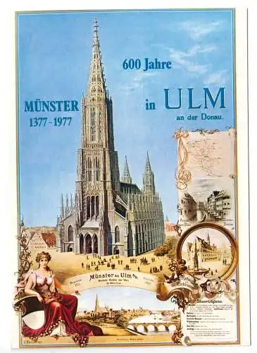 AK, Ulm, 600 Jahre Münster in Ulm, 1377 - 1977, Jubiläumsansichtskarte, 1992