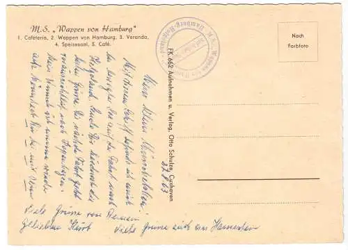 AK, MS Wappen von Hamburg, fünf Abb., 1963