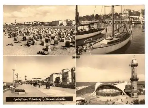 AK, Rostock - Warnemünde, vier Abb., 1970