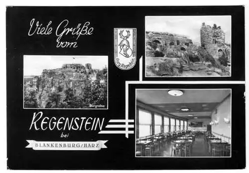 AK, Blankenburg Harz, Regenstein, drei Abb., gestaltet, 1972