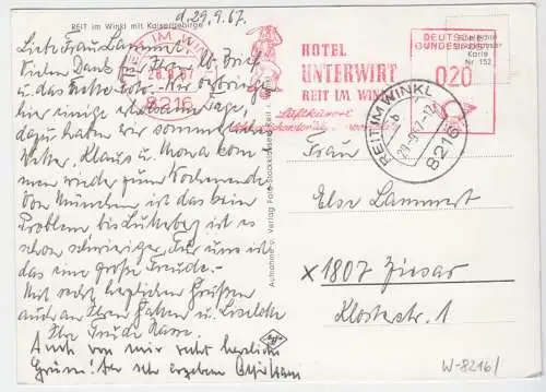 AK, Reit im Winkl, Gesamtansicht, 1967, mit AFS Hotel Unterwirt